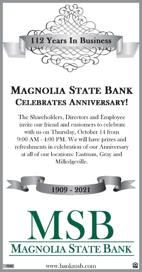 magnolia state bank anniversary celebration ad