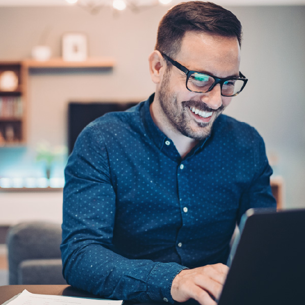 man using a laptop