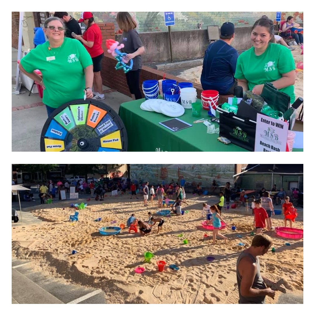 2 picture collage of June 2019 Beach Bash community event.