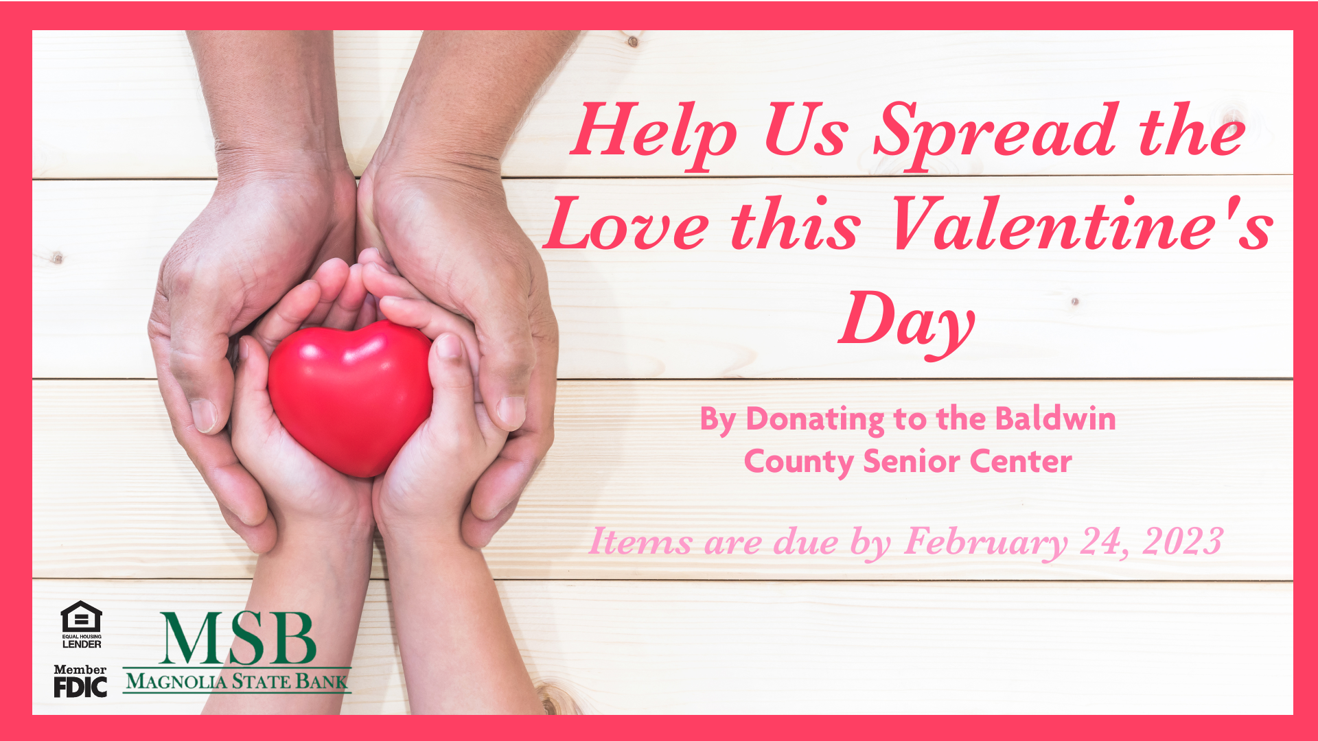 Senior center donation drive